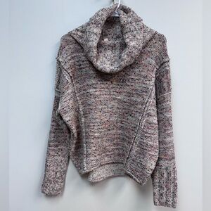 Pilcro Anthropologie Speckled Cowl Neck Sweater